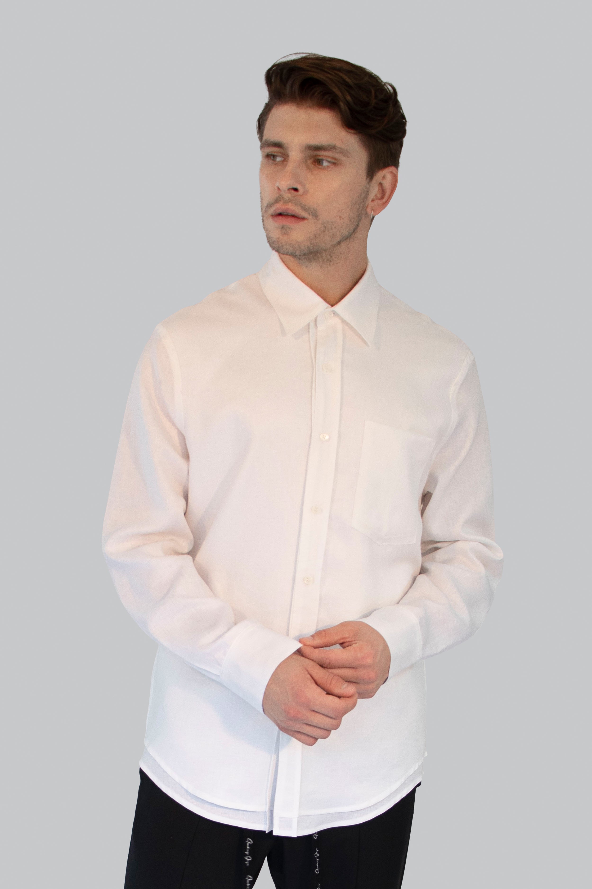 Double Layered Shirt White Findingjaga double-layered-shirt-white-findingjaga