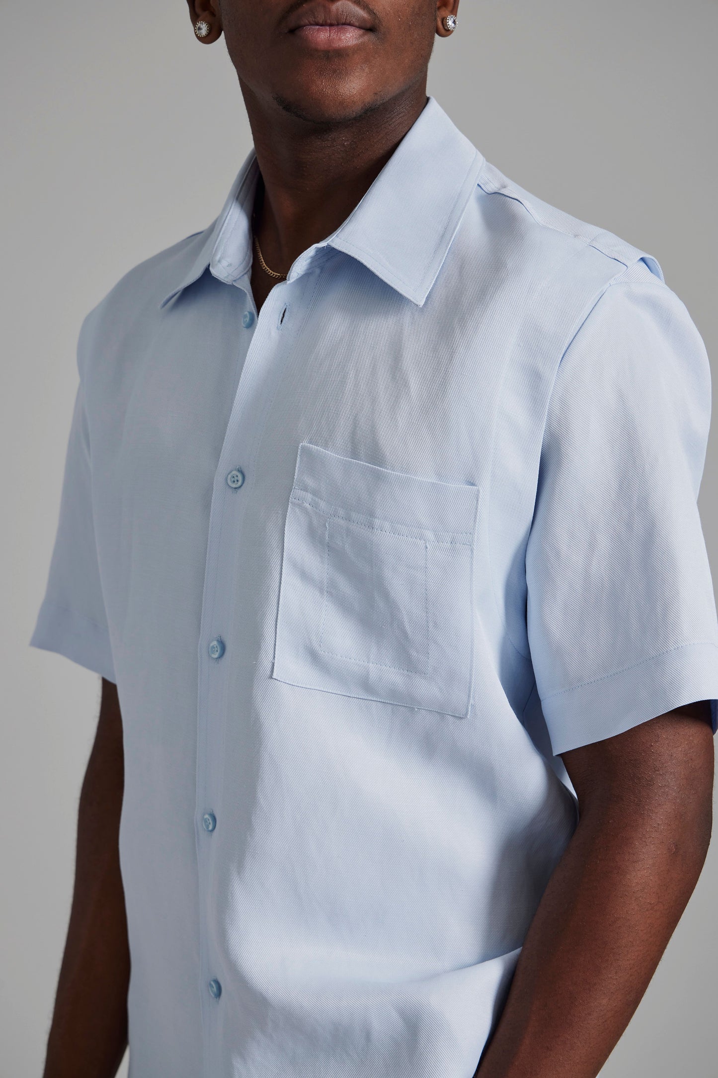 Azure Linen Shirt Light Blue