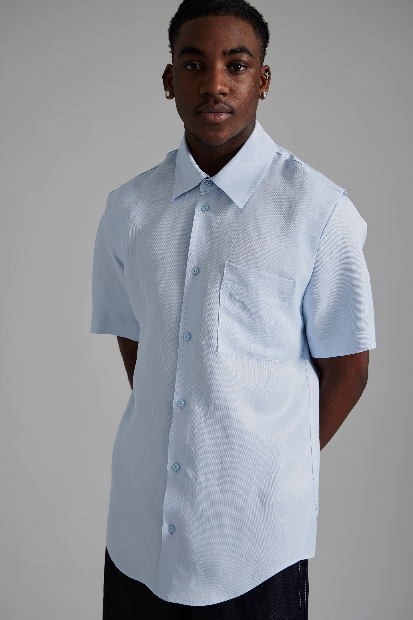 Azure Linen Shirt Light Blue