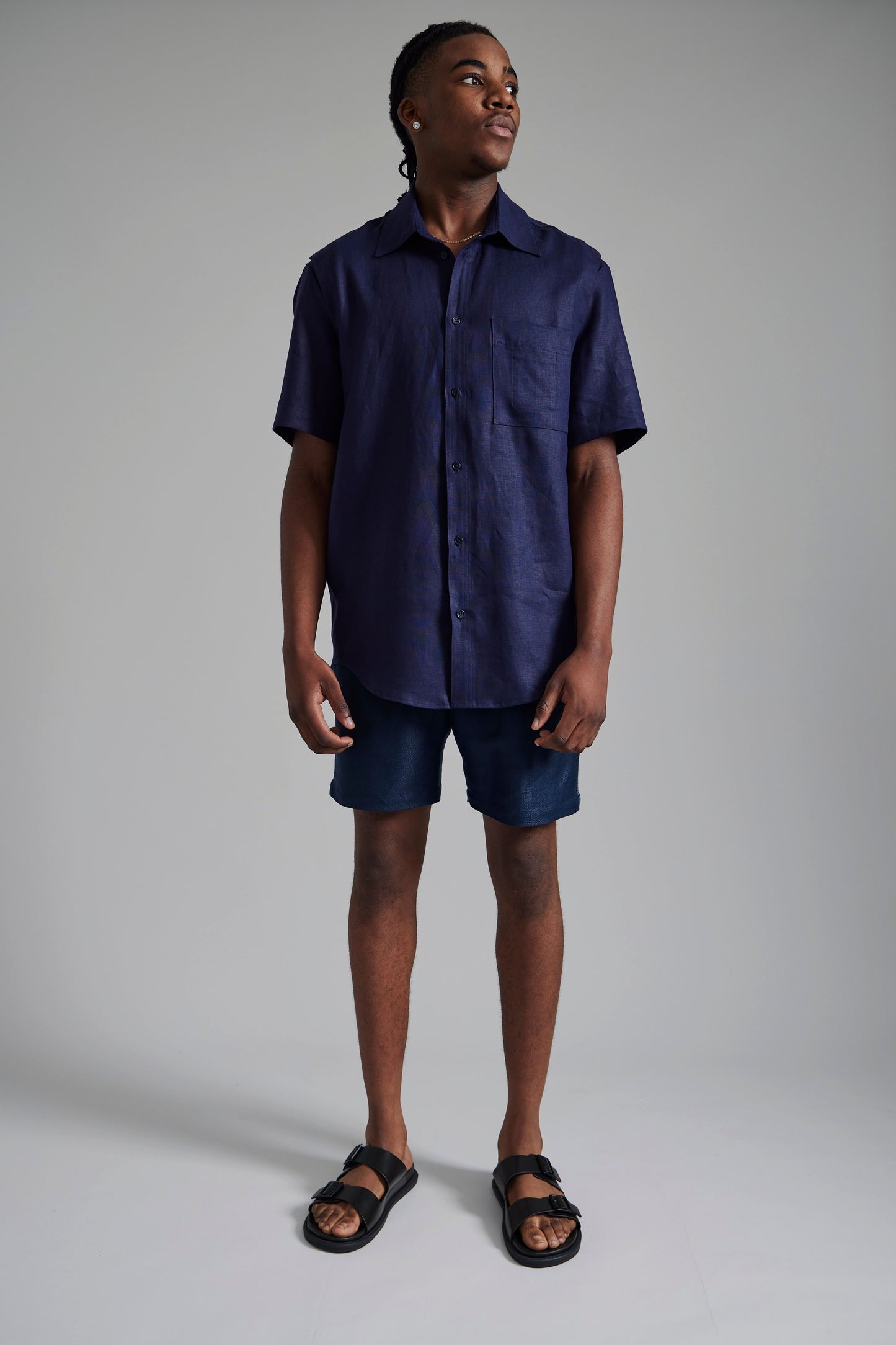 Azure Linen Shirt Navy