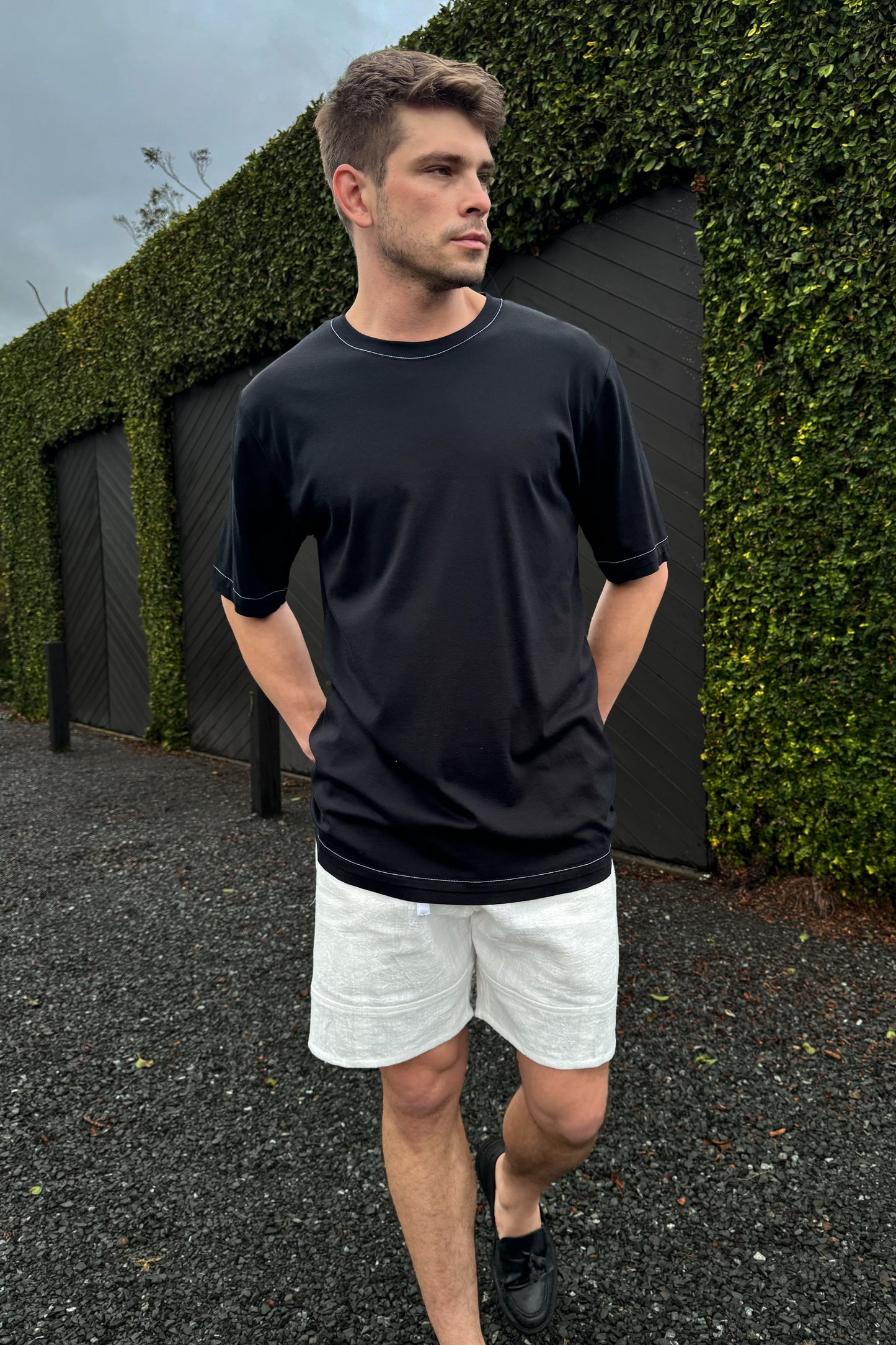 Panel Linen Shorts